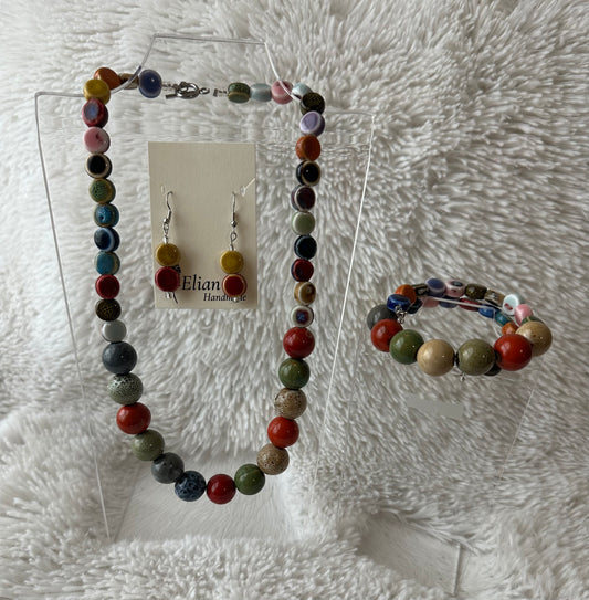 Autumn multi color handmade jewelry set